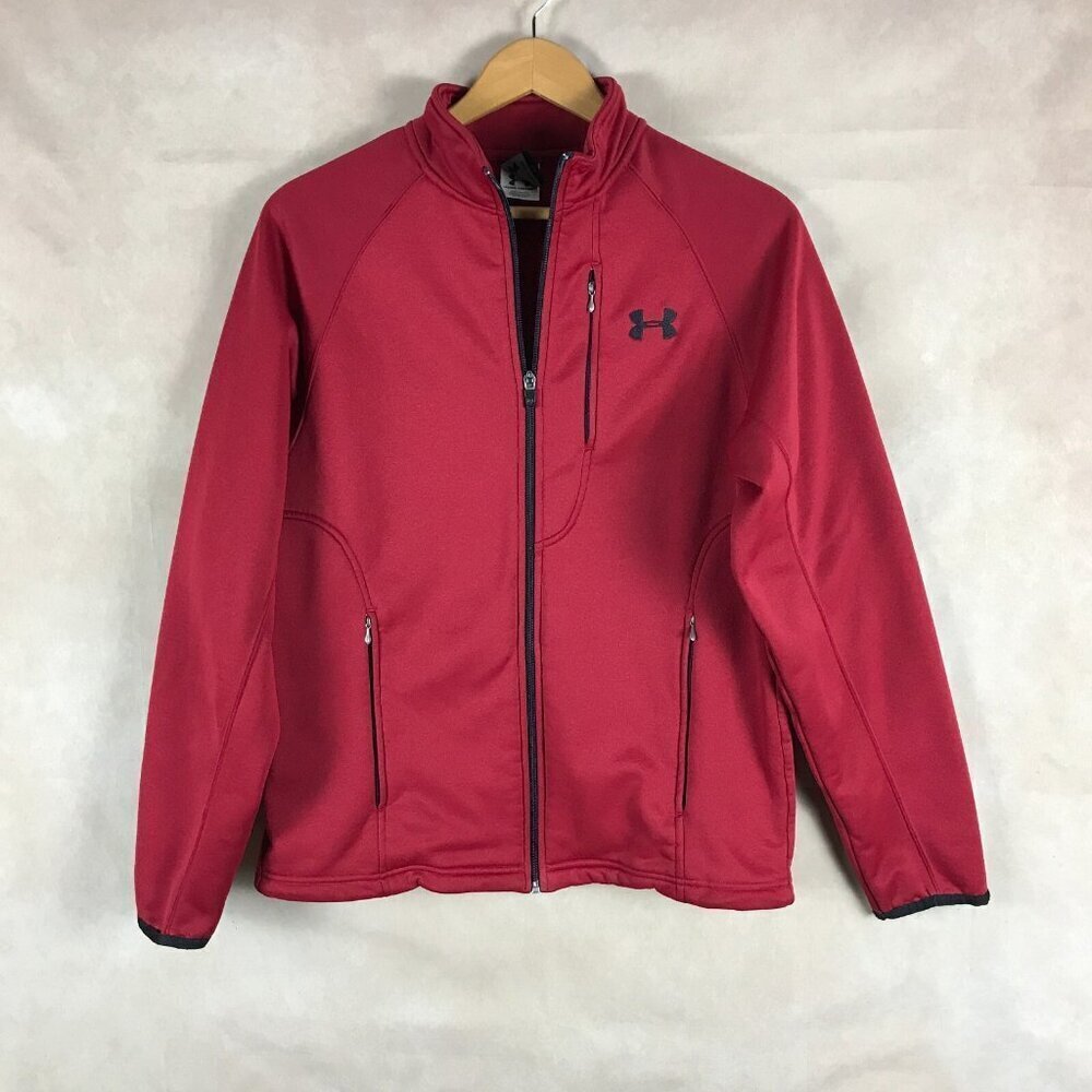Men's UNDER ARMOUR Red Zip Front Fleece Jacket Small